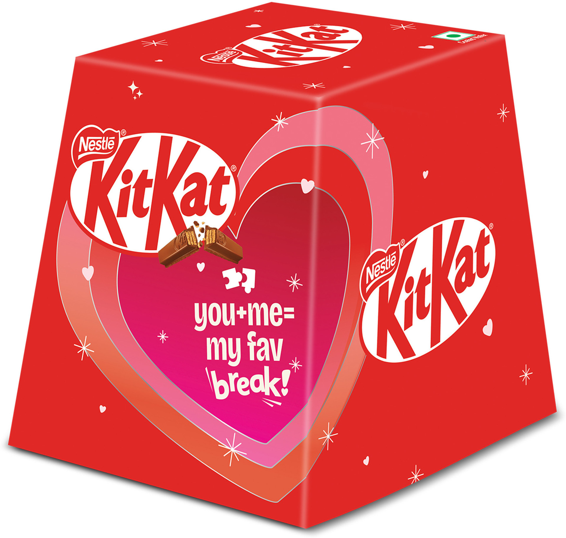 NESTLE Kitkat 2 Fingers Mini Valentine Gift Box, 15 Units, (15 x 12.1g) Bites (181.5 g)